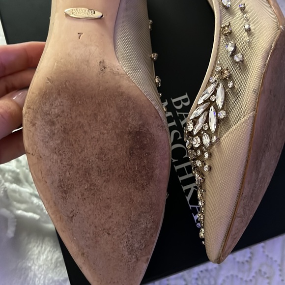 Badgley Mischka Gold Kitten Heels with Embellishment - Picture 6 of 7